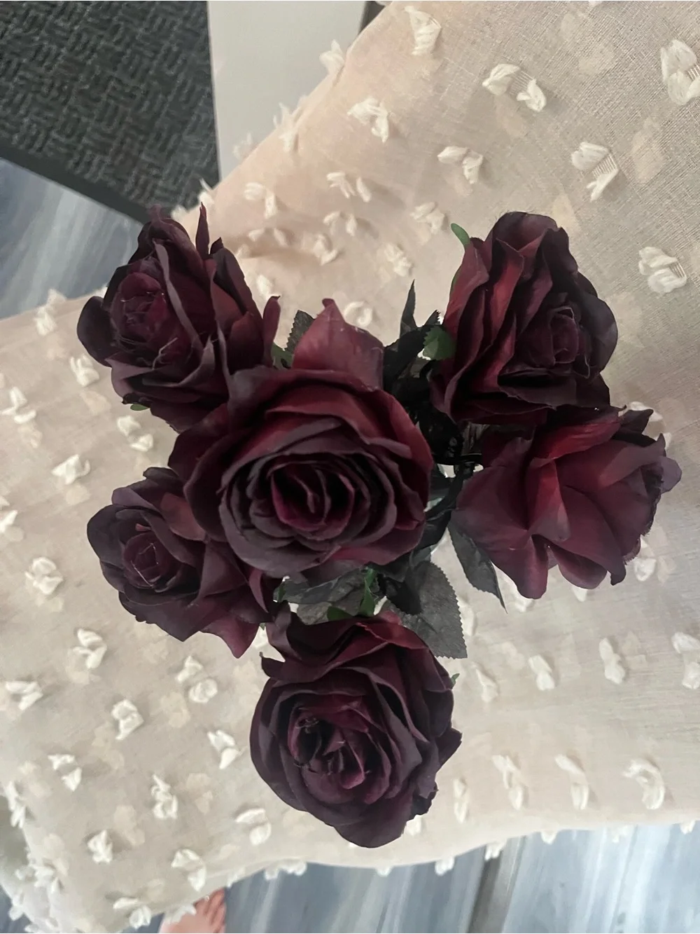 Deep Burgundy Blackish Artificial Rose Bouquet - Home Accents